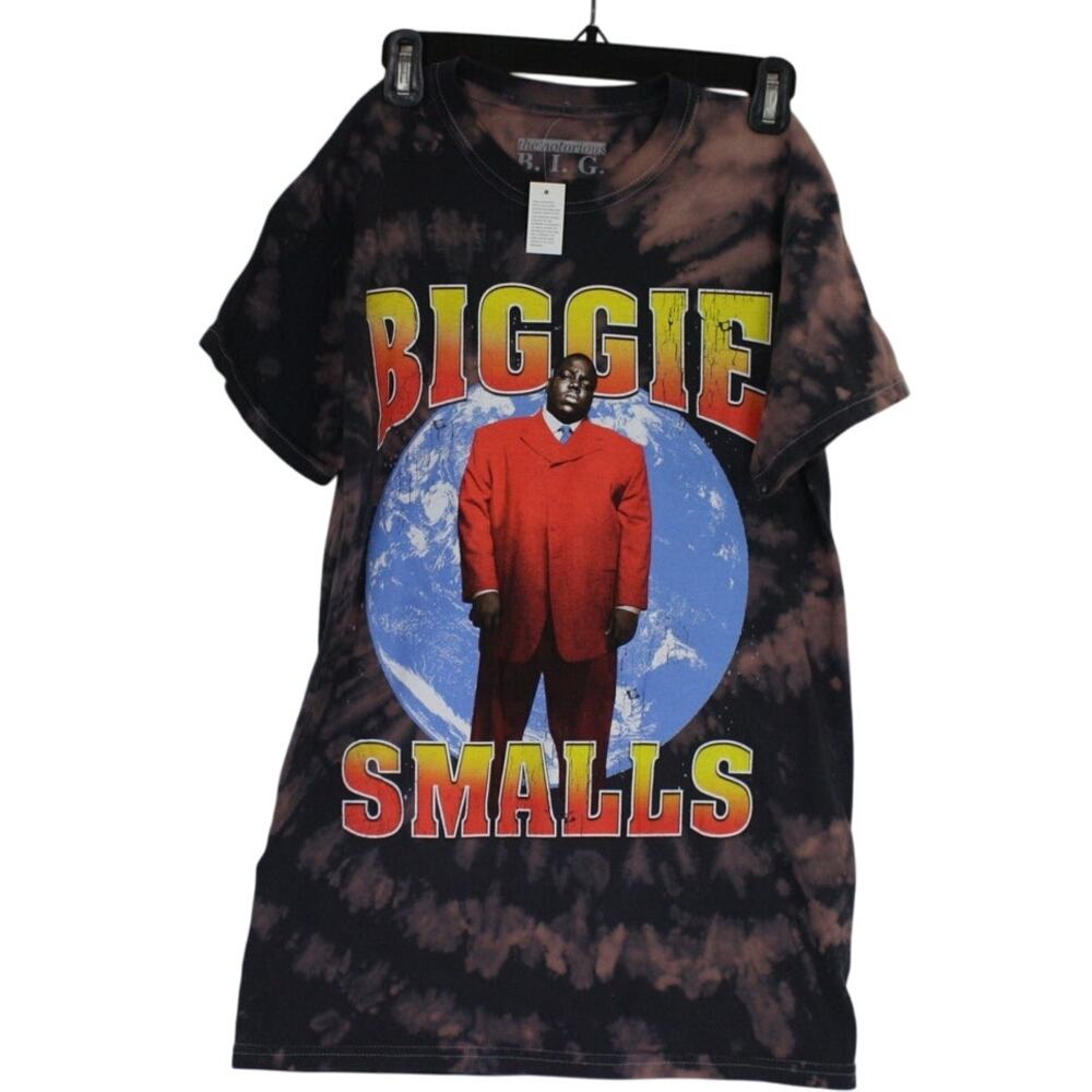 NWT Biggie Smalls Tie Dye Acid Wash Parking Lot Style Rap Tee Mens Small